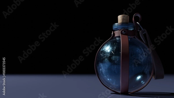 Obraz Blue Flask on a dark background 