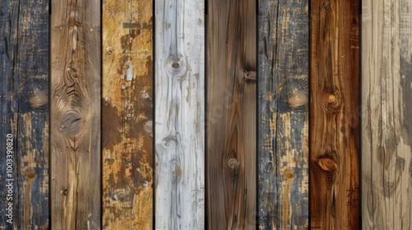 Fototapeta Vintage Weathered Wooden Planks Background with Rustic Grunge Texture