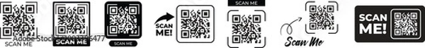 Obraz Qr code scan icon collection. Scan me barcode sign