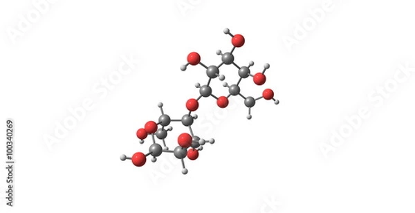 Fototapeta Lactose molecular structure isolated on white