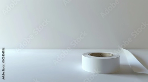 Fototapeta Minimalist Design with Clean Duct Tape Roll on Surface
