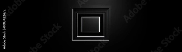 Fototapeta A series of black frames with thin white borders create a nested effect, seemingly leading into an empty space.