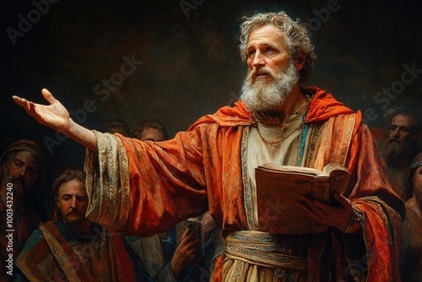 Fototapeta A Divine Messenger Reveals Humanity's Errors and Forewarns of Impending Consequences