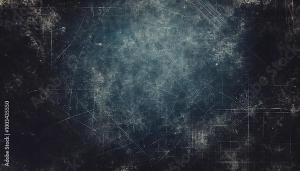 Fototapeta ビンテージ テクスチャ スクラッチ ダメージ レトロ 青色 暗い 背景 劣化 粗い 表面 風化 インダストリアル ラフ 模様 錆びた 雰囲気 アブストラクト 荒れた グランジ
