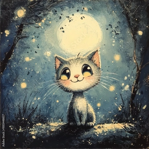 Obraz cat in the night