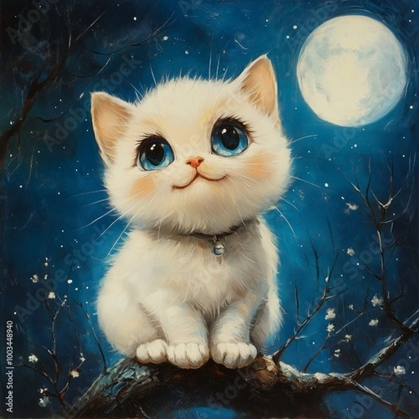 Fototapeta cat on the moon