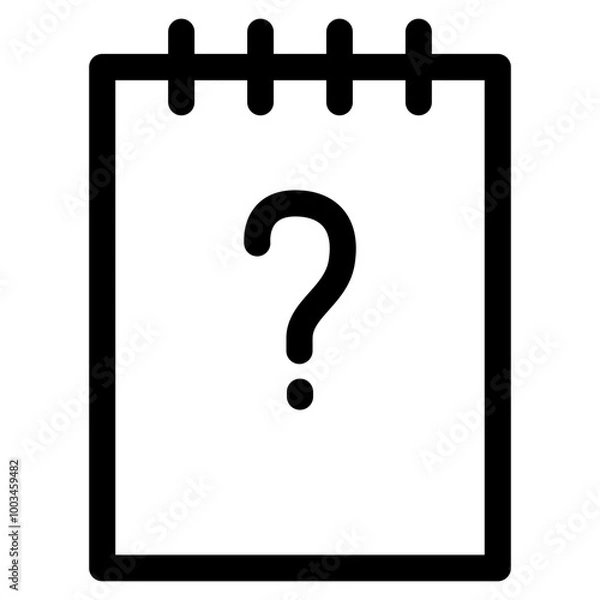Fototapeta Note Question Icon. Simple Diary Vector Illustration.