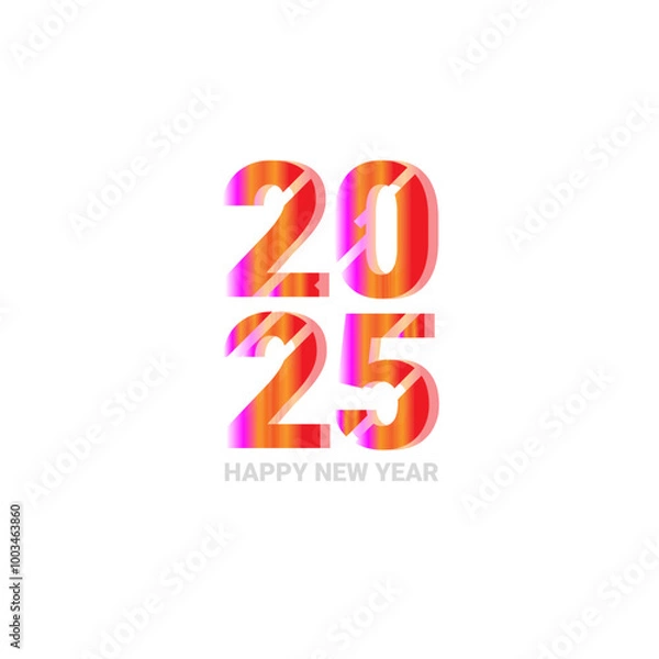 Fototapeta Happy New Year celebration vector card 2025