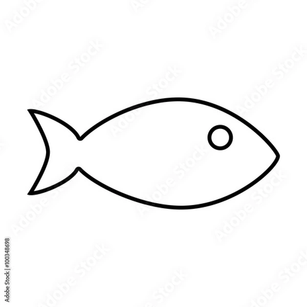 Fototapeta Fish line icon