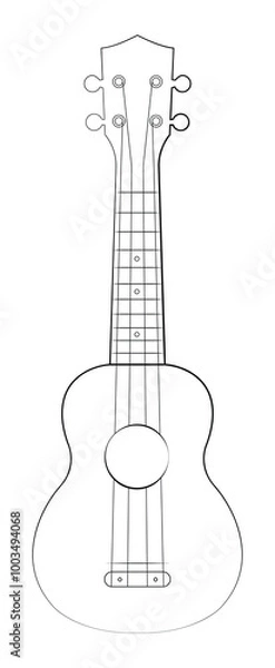 Fototapeta ukulele silhouette vector illustration Transparent White Background