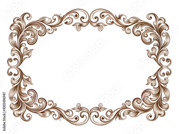 Fototapeta Elegant vintage ornamental frame isolated on a transparent background