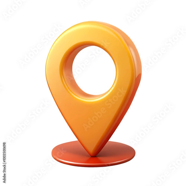 Fototapeta Map pointer 3d icon cartoon style floating on transparent background