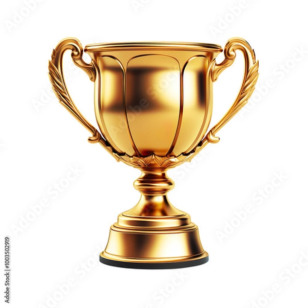 Obraz 3D Cartoon Trophy Cup Illustration isolated on transparent background