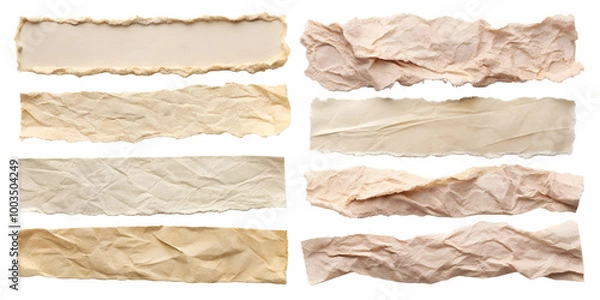 Fototapeta Set of pastel light pink beige cream crushed wrinkle on a white background