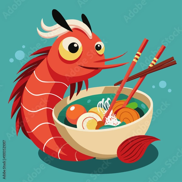 Obraz shrimp and chopsticks