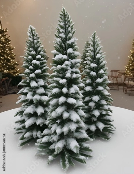 Obraz christmas tree with snow