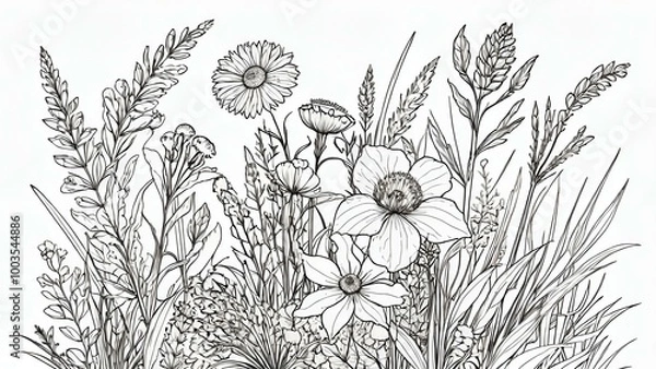 Obraz grass and flowers