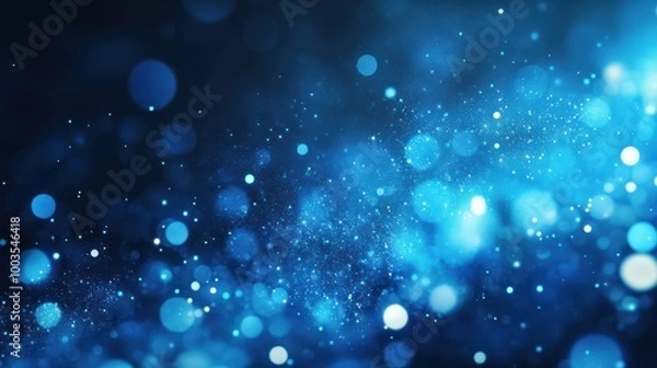 Obraz blue glow particle abstract bokeh background