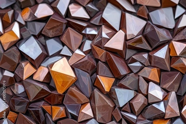 Obraz An inviting geometric diamond gradient of deep chocolate brown.