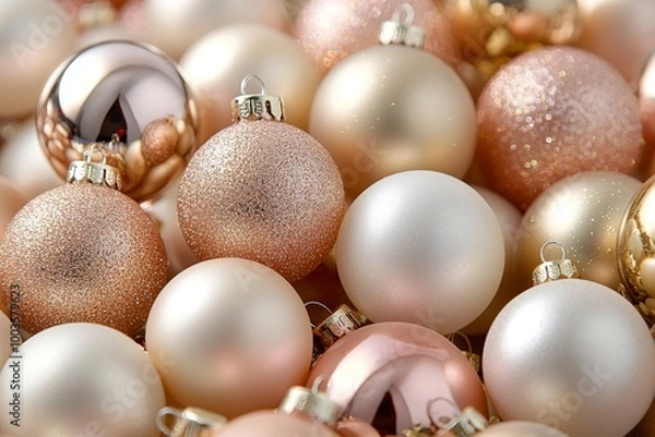 Obraz A beautiful background with Christmas balls. It could serve as a background for a New Year's or Christmas party.