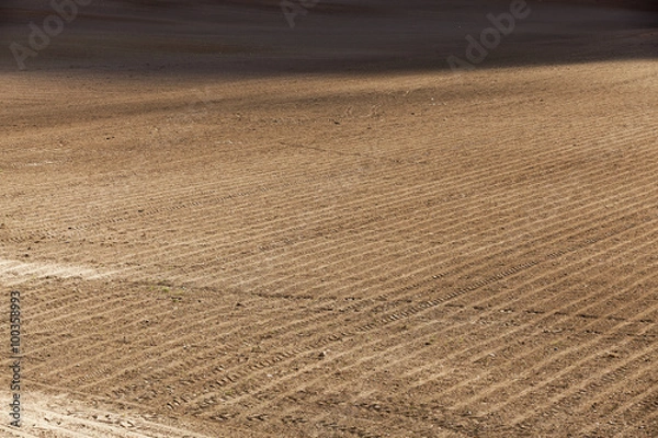 Obraz plowed agricultural field 