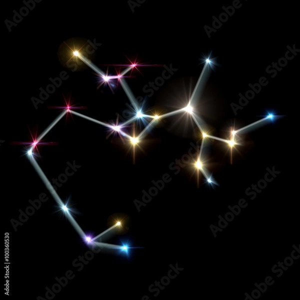 Obraz 9 Sagittarius Horoscopes with black background
