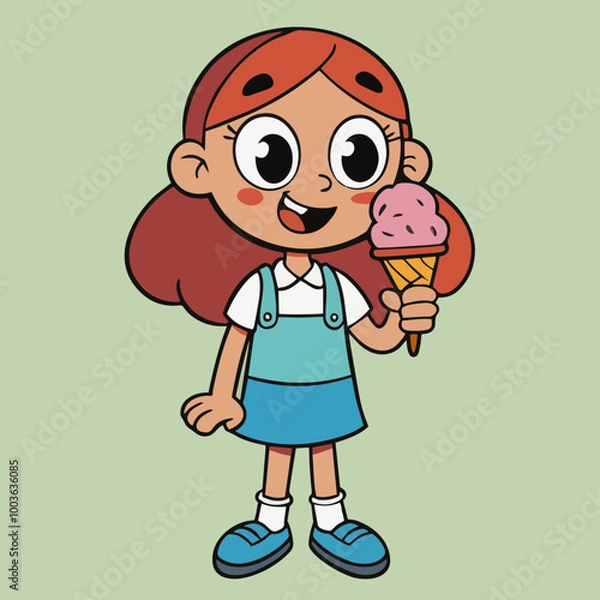 Obraz child eating cream