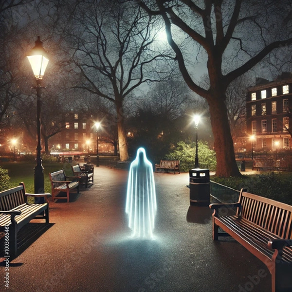 Obraz "Ghostly Presence in a Moonlit Park"






