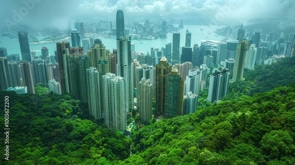 Obraz Top view of Hong Kong city 