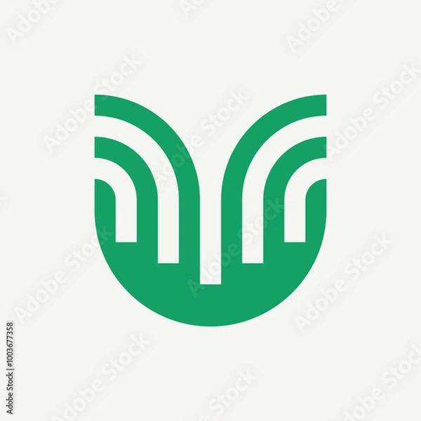 Fototapeta Letter U logo. Icon design. Template elements. Geometric abstract logos
