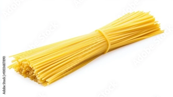 Fototapeta A stack of spaghetti on a white background