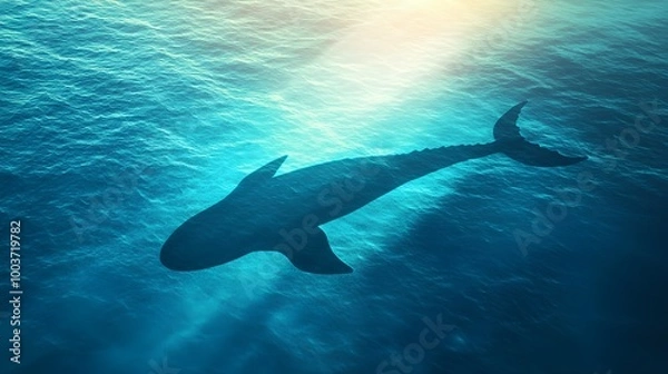 Fototapeta Whale Silhouette Underwater