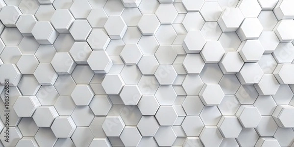 Fototapeta Luxurious white hexagon background with abstract pattern