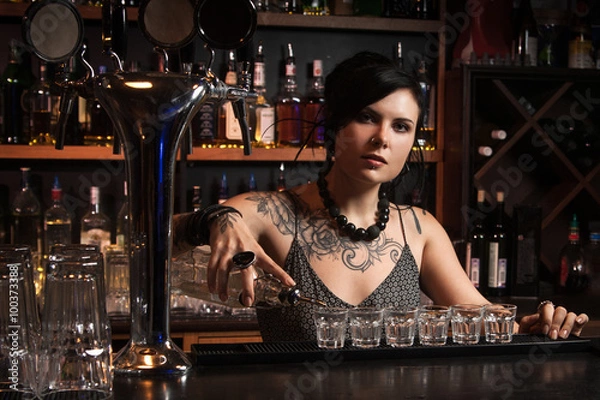 Fototapeta Attractive bartender