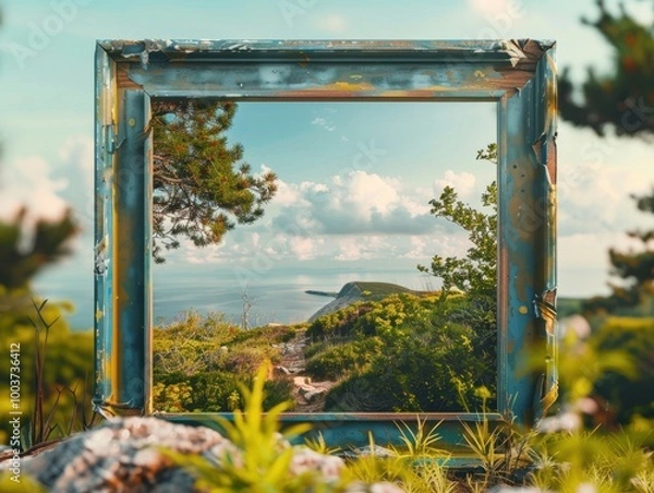 Fototapeta Scenic Frame of Nature by the Ocean