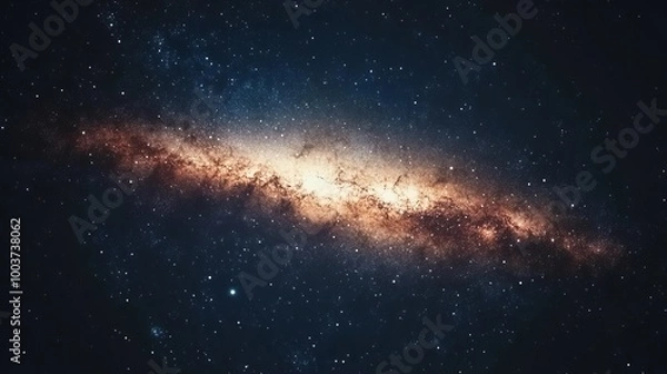 Fototapeta The center of the Milky Way galaxy is a breathtaking sight, filled with countless stars and swirling space dust.