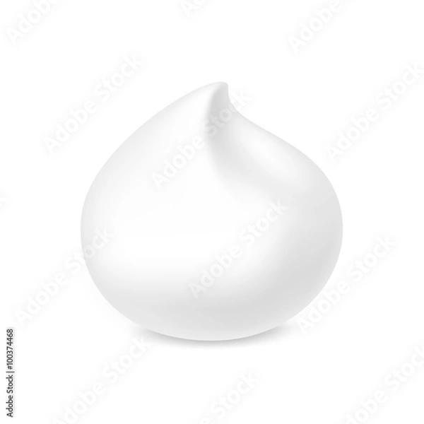 Fototapeta Vector White Foam Cream Mousse Soap Lotion Isolated on Background