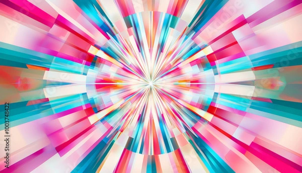 Fototapeta A vibrant abstract design featuring explosive colors and dynamic lines, evoking a sense of movement and energy.