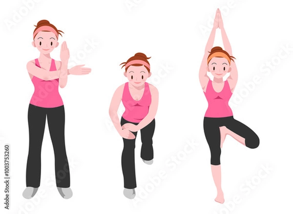 Fototapeta フィットネスポーズ集１　女性