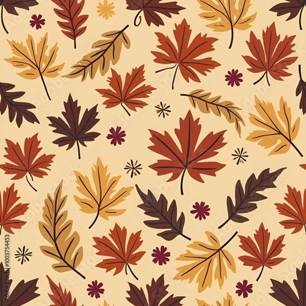 Fototapeta seamless pattern with leaves