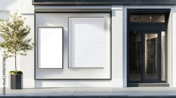 Obraz Blank storefront with two large frames