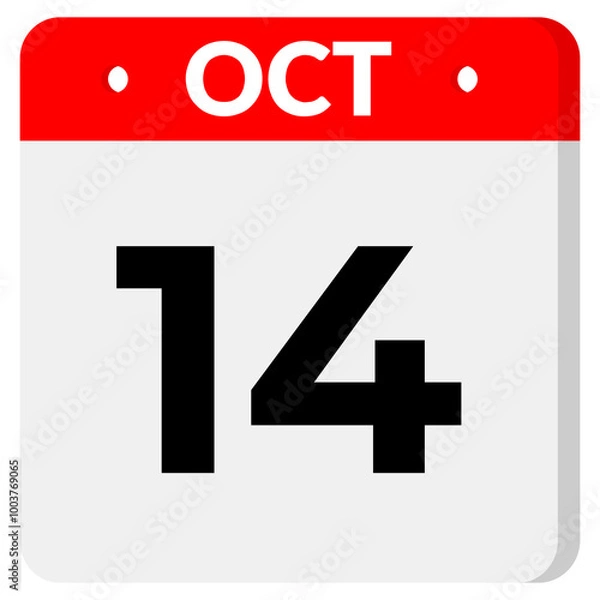 Obraz 14 Oct Date With Transparent Background