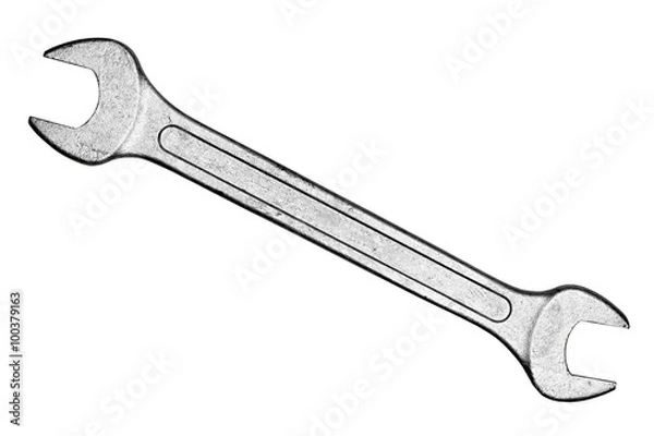 Obraz Steel wrench on white
