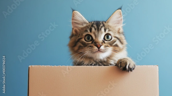 Obraz cat with a card