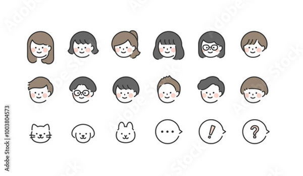 Fototapeta 人物イラスト　アイコンセット