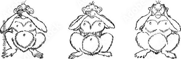Obraz three wise monkeys