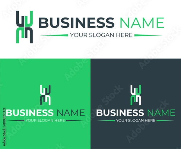 Fototapeta MW WM M W Letter Logo Design Icon Symbol 