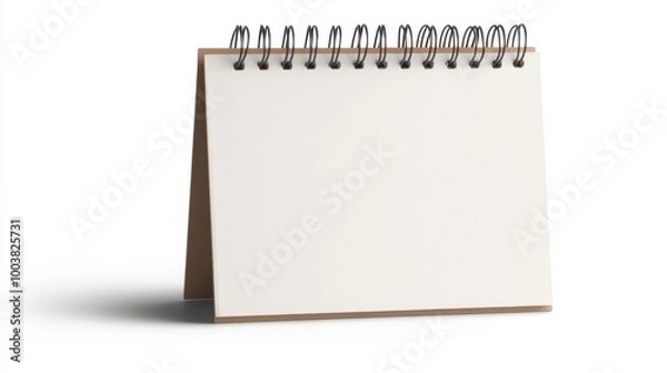 Fototapeta Empty spiral notepad on a white background ready for notes or sketches.
