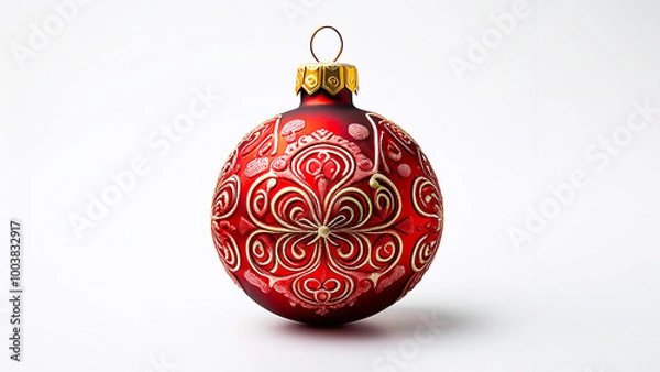 Fototapeta Christmas ball with colorful patterns