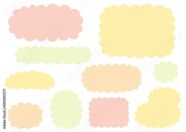 Obraz もこもこしたカラフルなフレームセット